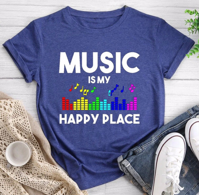 Printed Tees (Music is My Happy Place)