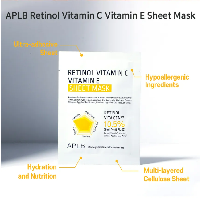 APLB - Retinol Vitamin C Vitamin E Sheet Mask 25ml