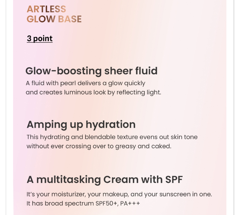 [Heimish] Artless Glow Base SPF 50+ PA+++ 40ml