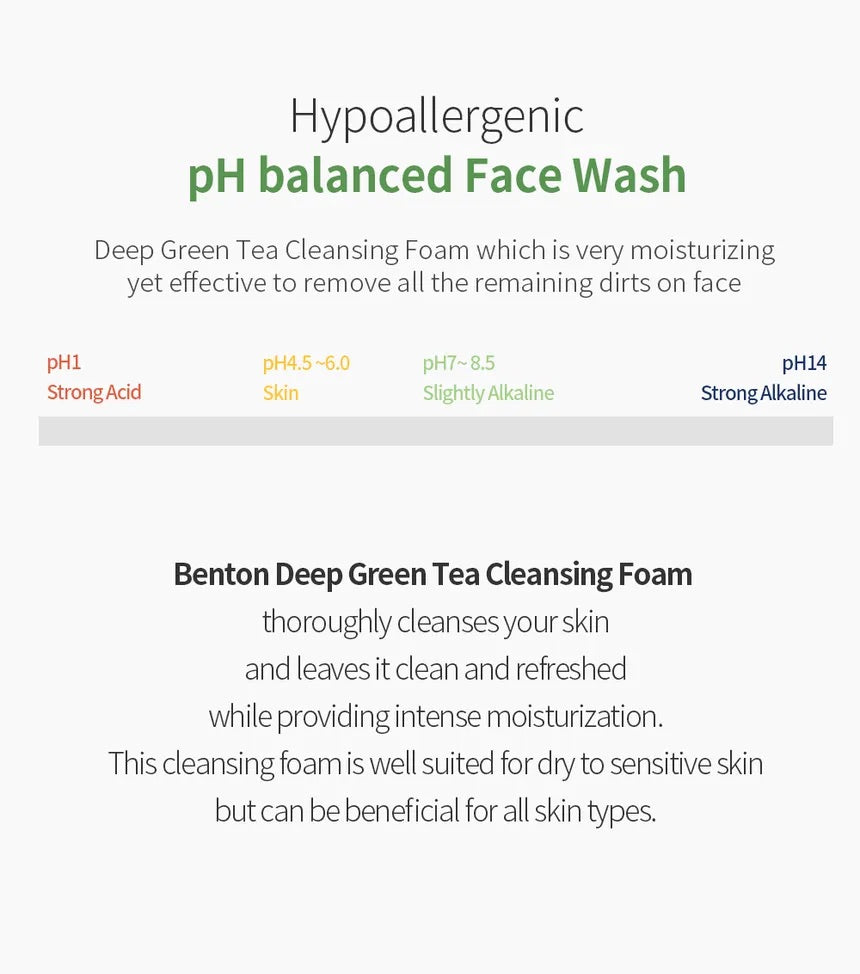 Benton - Deep Green Tea Cleansing Foam 120ml