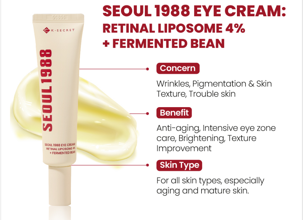 [KSECRET] SEOUL 1988 Eye Cream : Retinal Liposome 4% + Fermented Bean 30ml