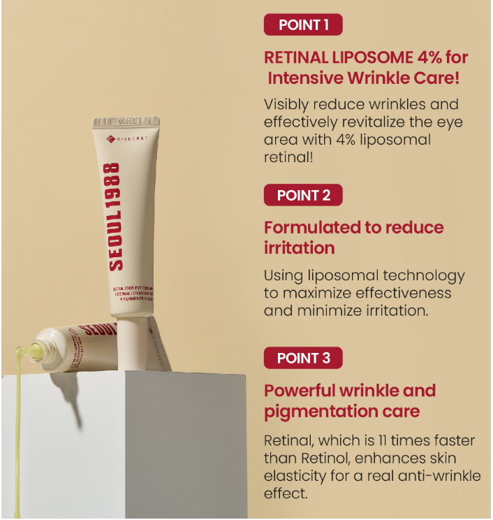 [KSECRET] SEOUL 1988 Eye Cream : Retinal Liposome 4% + Fermented Bean 30ml
