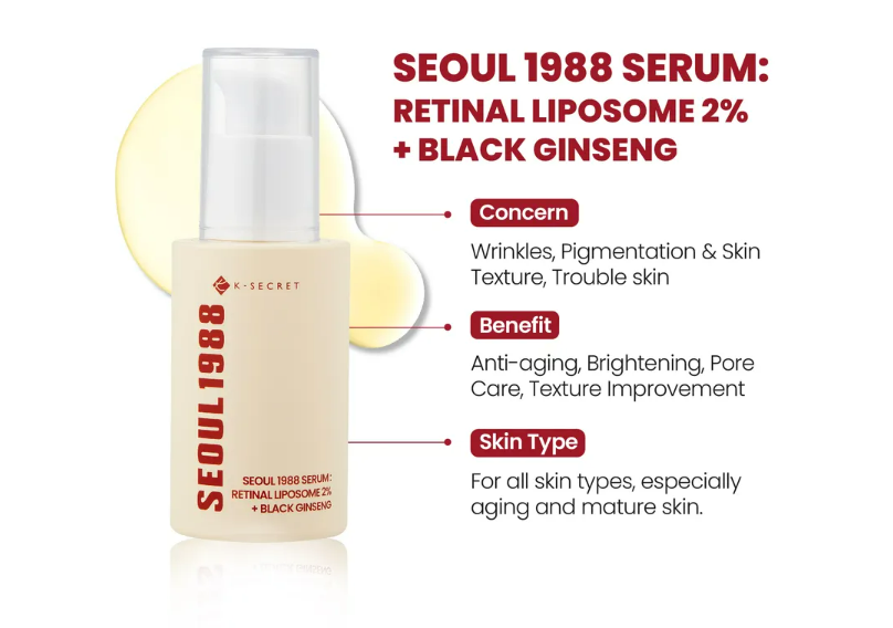 [KSECRET] SEOUL 1988 Serum : Retinal Liposome 2% + Black Ginseng 30ml