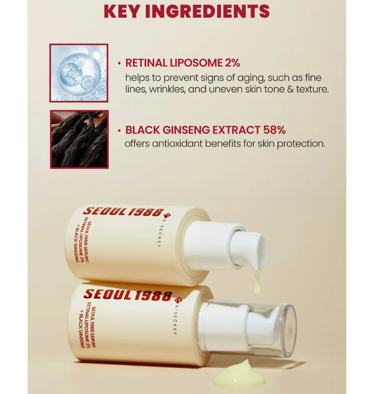 [KSECRET] SEOUL 1988 Serum : Retinal Liposome 2% + Black Ginseng 30ml