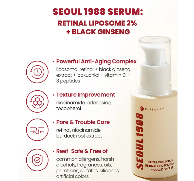 [KSECRET] SEOUL 1988 Serum : Retinal Liposome 2% + Black Ginseng 30ml