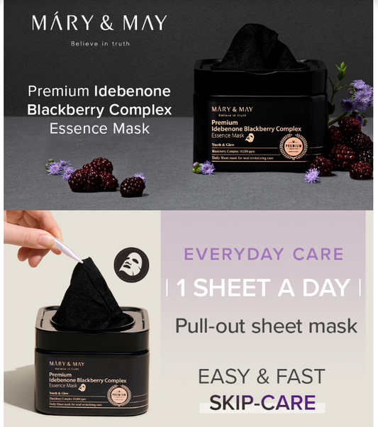 [Mary&May] Premium Idebenon Blackberry Complex Ampoule Mask (20ea)