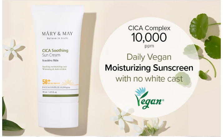 [Mary&May] CICA Soothing Sun Cream SPF50+ PA++++ 50ml