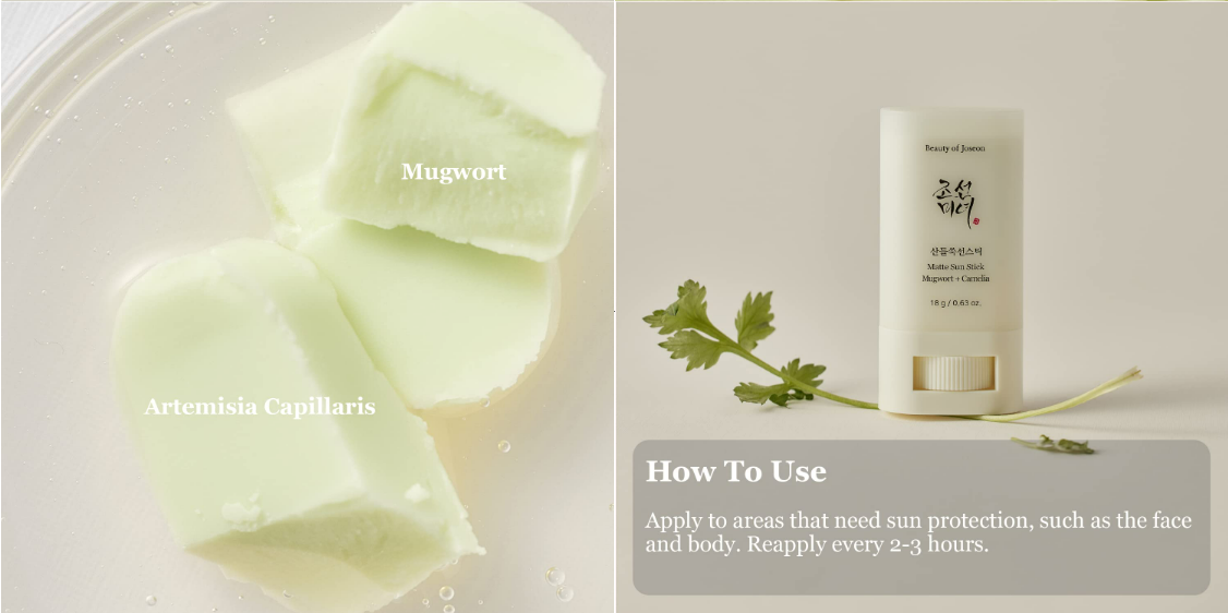 [Beauty of Joseon] Matte Sun Stick : Mugwort + Camelia 18g